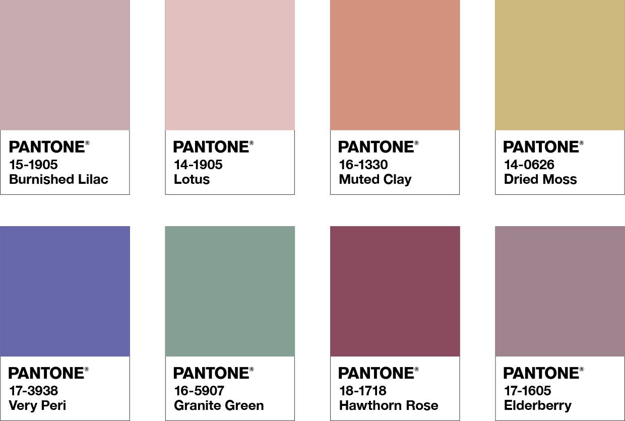 Pantone Color of the Year 2022 - Balancing Act Palette